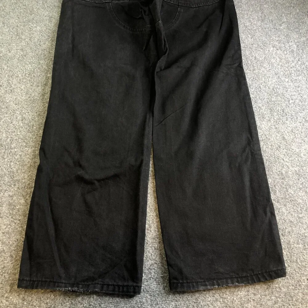 Eight 732 Jeans Mens 30x32 Black Denim Patch Y2K Skate Loose Baggy 8732 - Picture 11 of 12